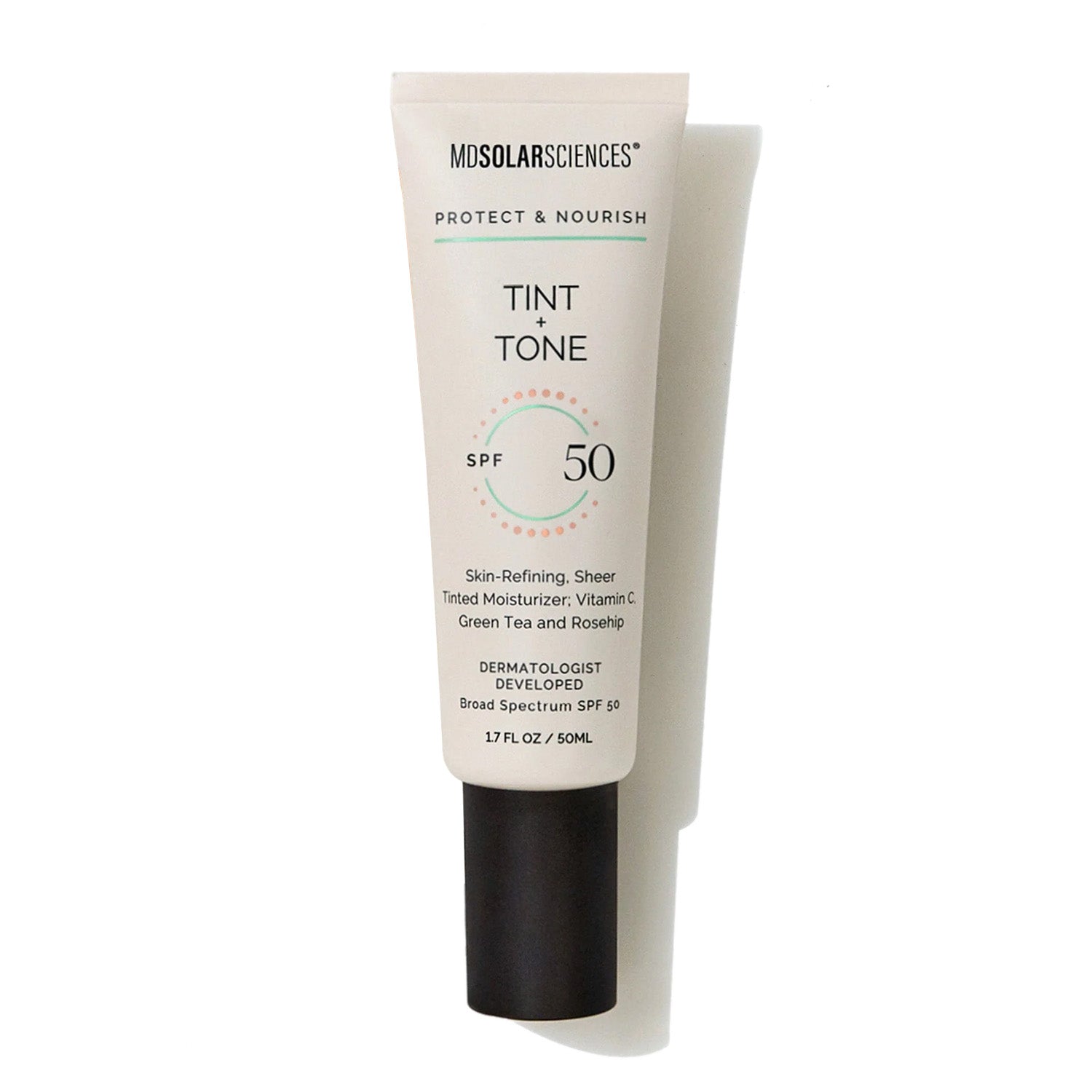 Sommetbeauty Tint & Tone SPF 50, mineral-based sunscreen offering sun and blue light defense with natural coverage.